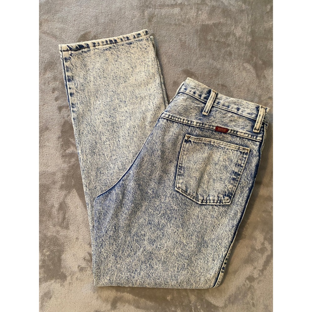 Rustler Jeans Mens 38x32 Blue Acid Wash Straight Leg Cotton VTG Made USA Grunge